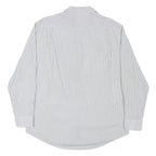 NAUTICA Mens White & Blue Striped Shirt M Classic Cotton Blend Casual