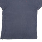 TOMMY HILFIGER Mens Blue Short Sleeve Plain M Polo Shirt Classic Comfort