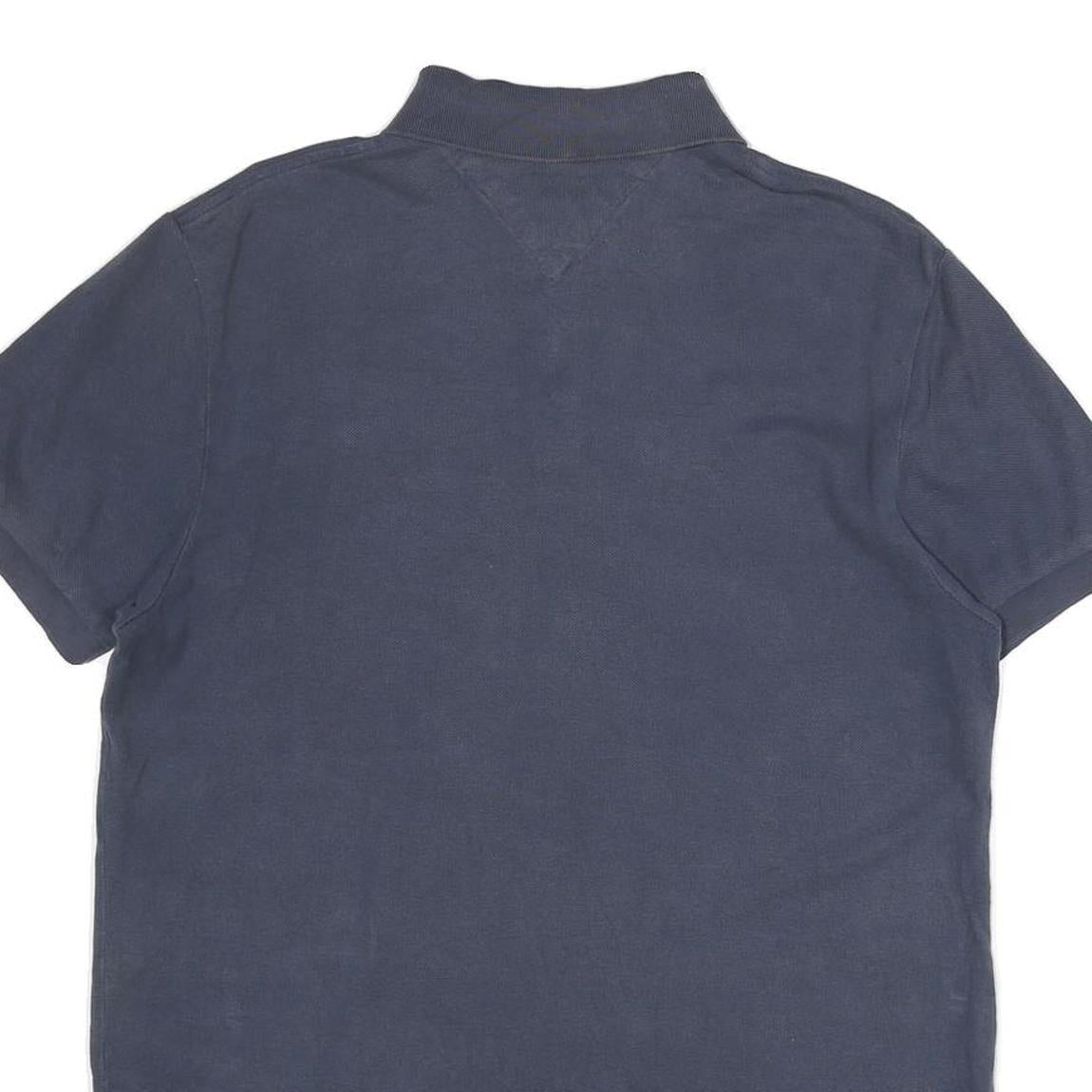 TOMMY HILFIGER Mens Blue Short Sleeve Plain M Polo Shirt Classic Comfort