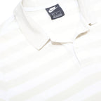 NIKE Mens White Polo Shirt Short Sleeve Striped L Cotton Casual