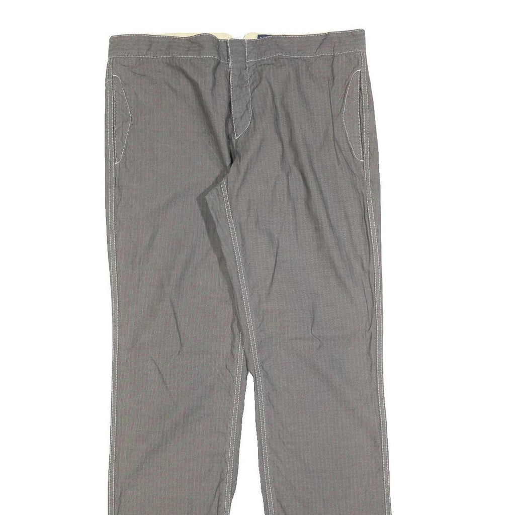 RALPH LAUREN Womens Cotton Blend Grey Regular Straight Trousers W34 L34 Casual