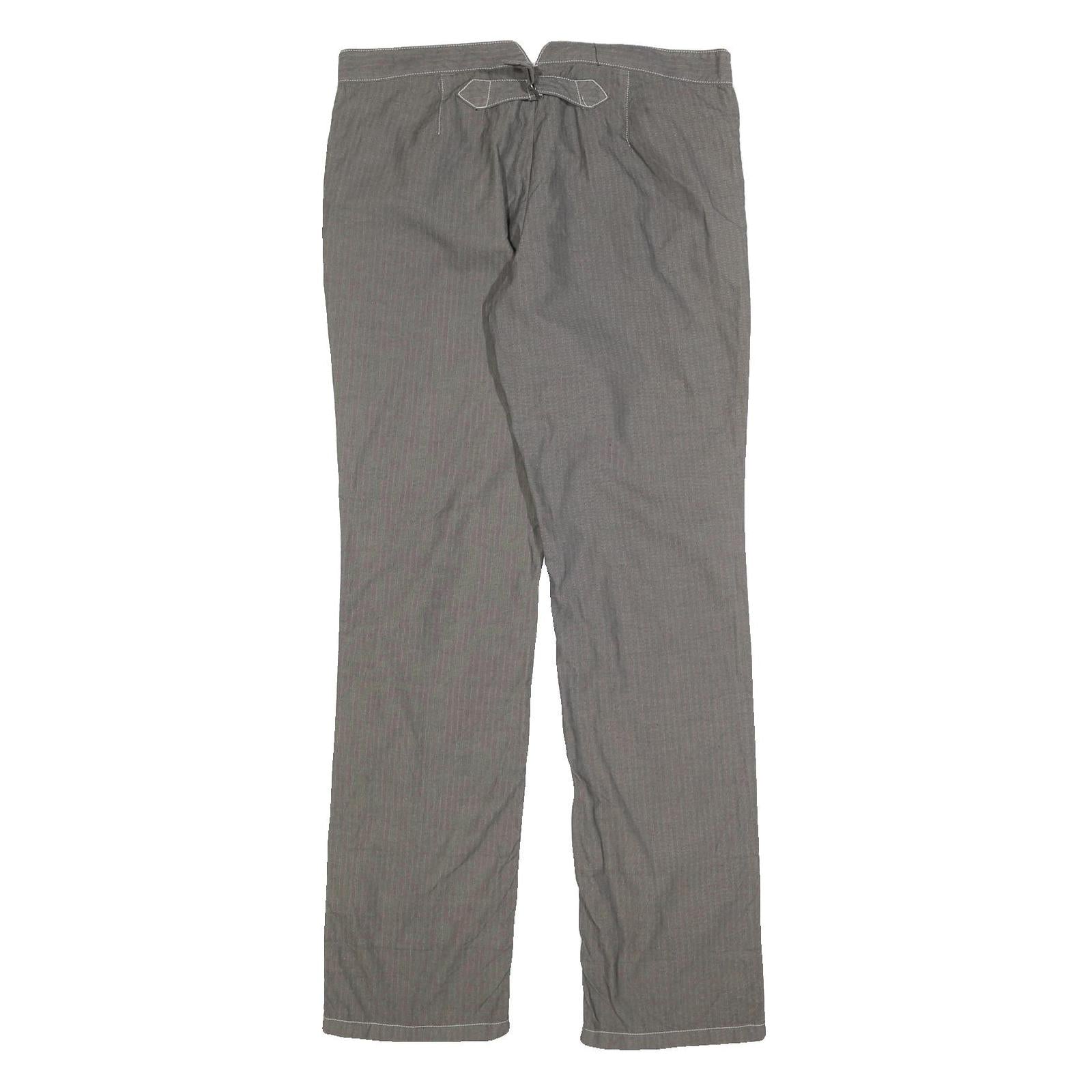 RALPH LAUREN Womens Cotton Blend Grey Regular Straight Trousers W34 L34 Casual
