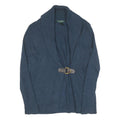 LAUREN RALPH LAUREN Womens Navy Blue Plain Cardigan Crew Neck Basic Knit M