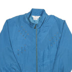 GREAT CAVALIER Womens Blue Silk Zip Jacket XL Woven Classic Style