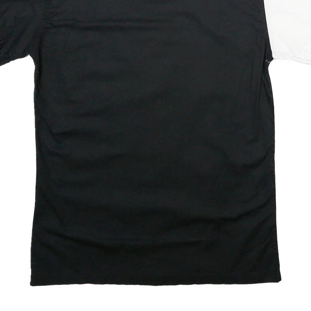 JUST REBEL Mens Black & White Abstract Pattern Cotton Shirt L Casual Button Up