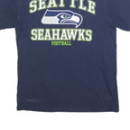 NFL Mens Blue Seattle Seahawks Football Graphic T-Shirt M Short Sleeve Crew Neck
