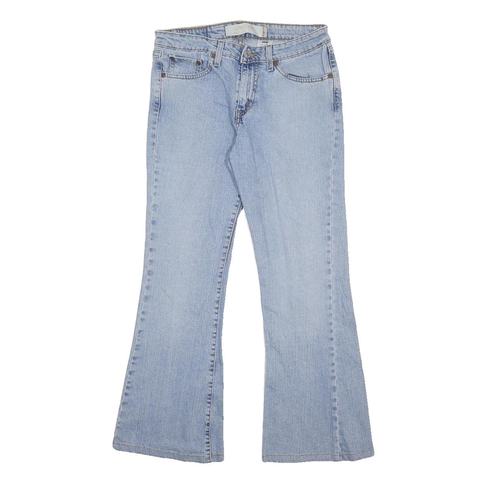 LEVI'S Womens Regular Fit Blue Denim Flared Cotton Blend Jeans W28 L27 Classic