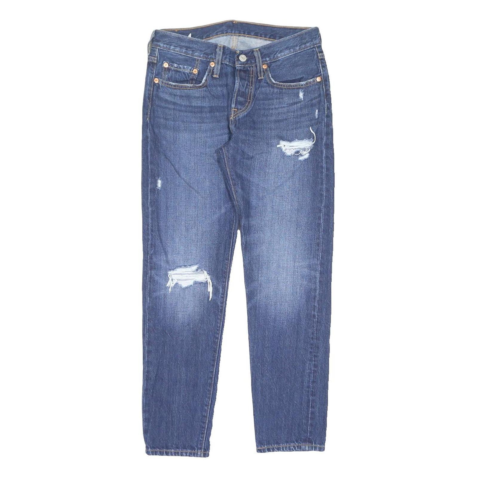 LEVI'S 501 Womens Jeans Blue Slim Straight Denim Medium W28 L29 Classic Fit