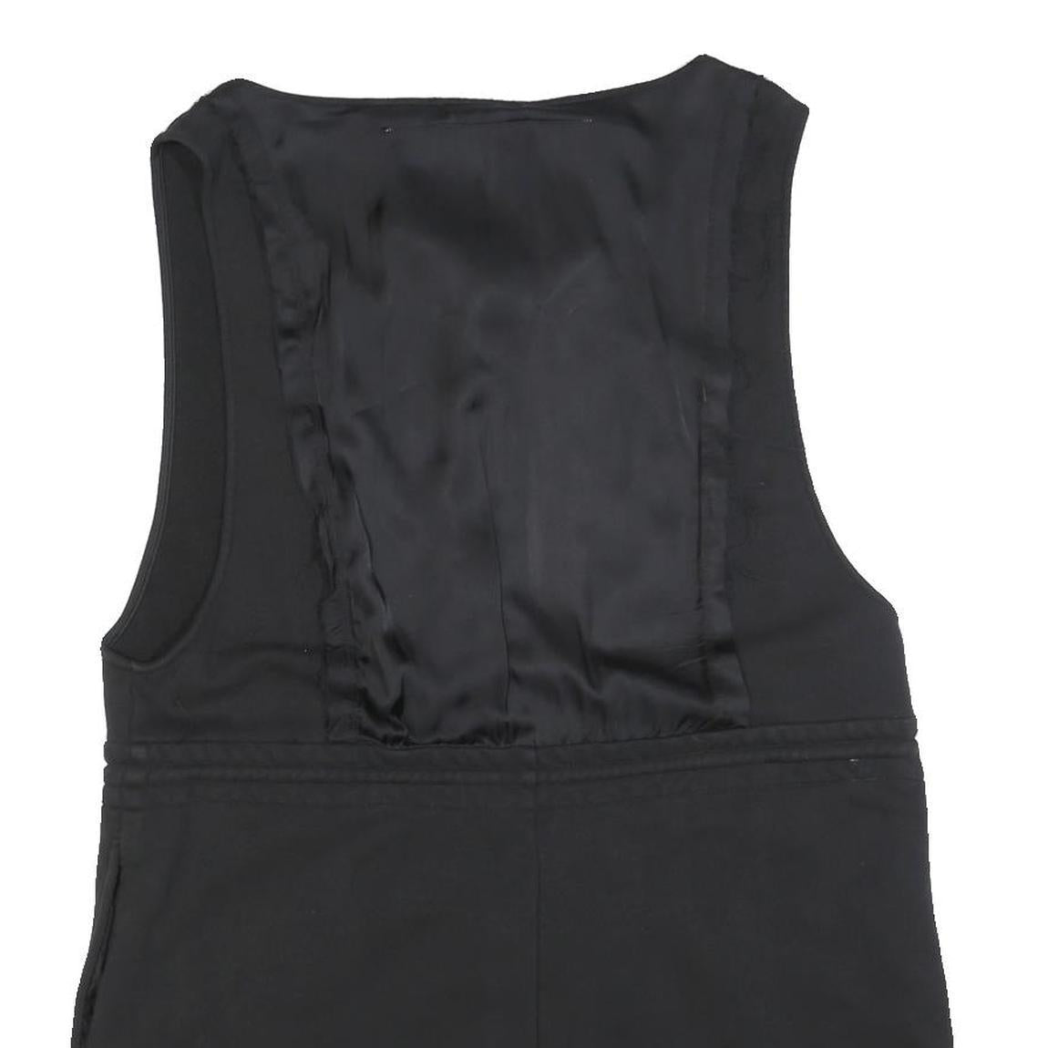 DIESEL Womens Black Cotton Blend Playsuit L Zip Front Drawstring Casual Summer