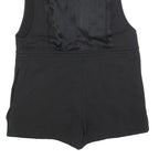 DIESEL Womens Black Cotton Blend Playsuit L Zip Front Drawstring Casual Summer