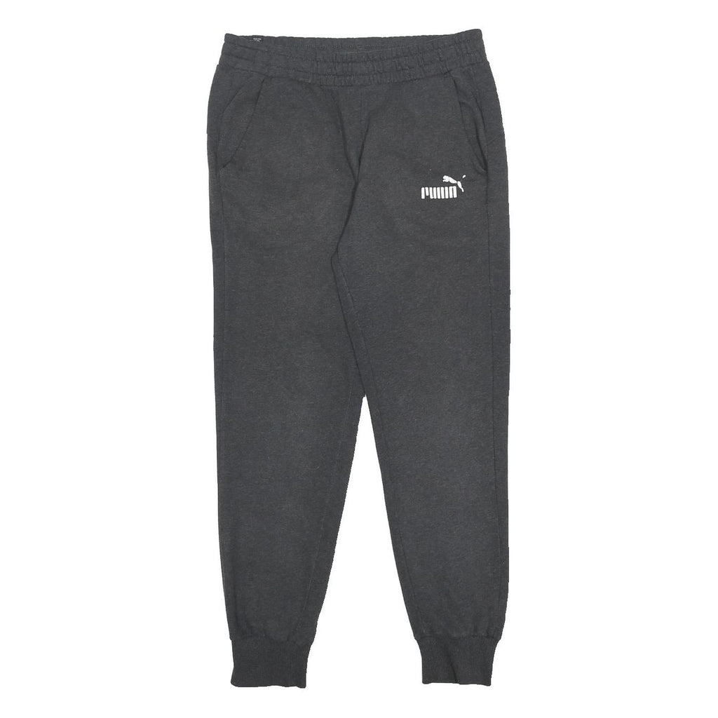 PUMA Mens Joggers Black S W29 L27 Cotton Blend Slim Tapered Fit Logo Sweatpants