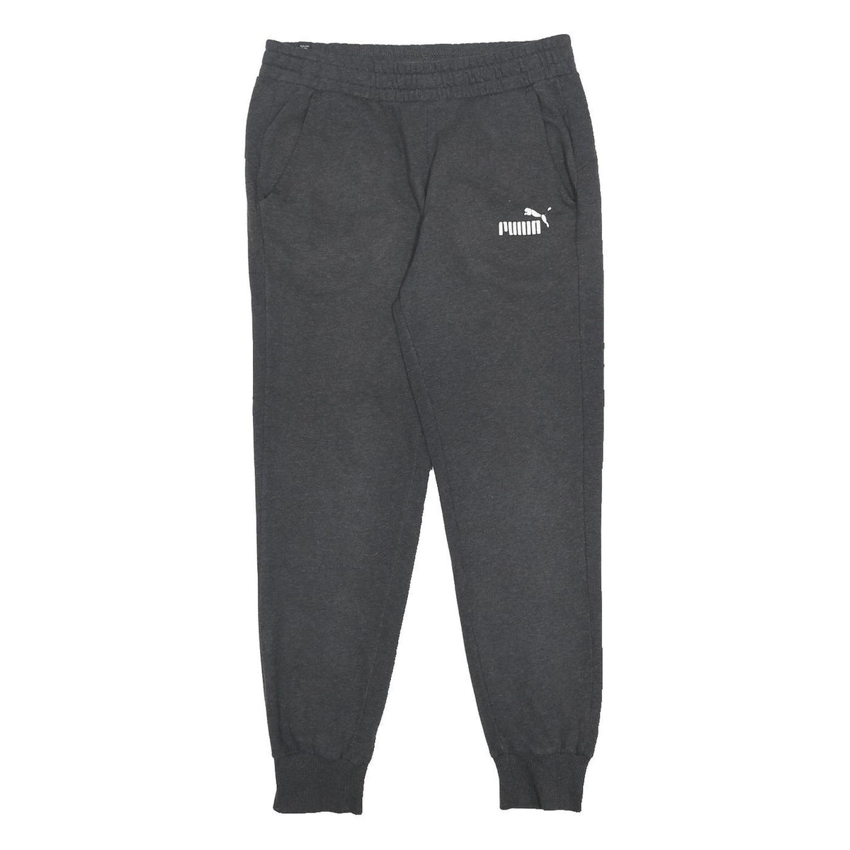 PUMA Mens Joggers Black S W29 L27 Cotton Blend Slim Tapered Fit Logo Sweatpants