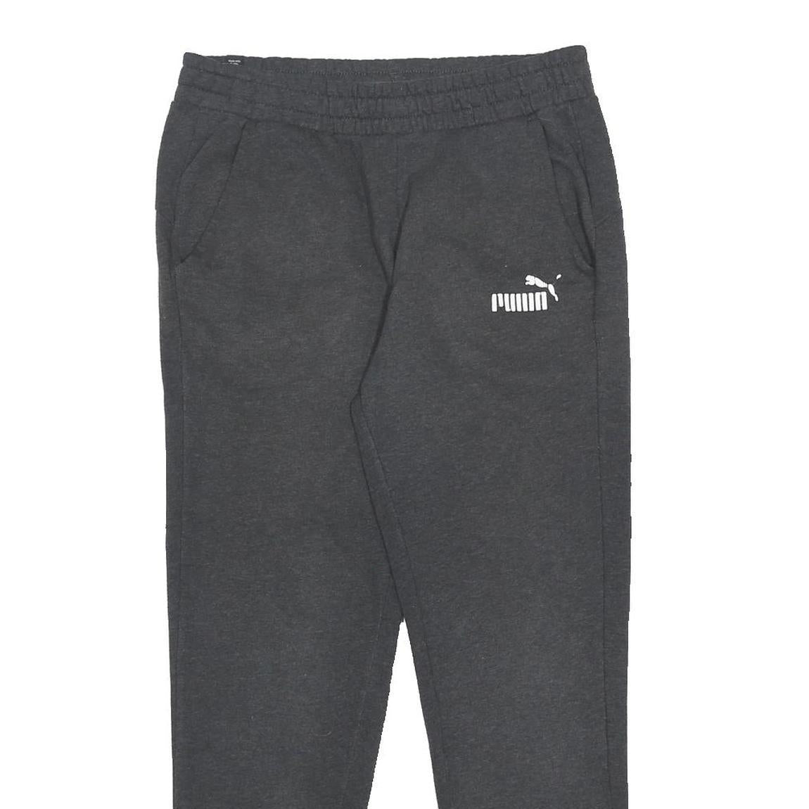 PUMA Mens Joggers Black S W29 L27 Cotton Blend Slim Tapered Fit Logo Sweatpants