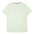 TOMMY HILFIGER Mens White Crew Neck Short Sleeve T-Shirt M Cotton Blend