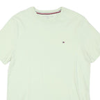 TOMMY HILFIGER Mens White Crew Neck Short Sleeve T-Shirt M Cotton Blend