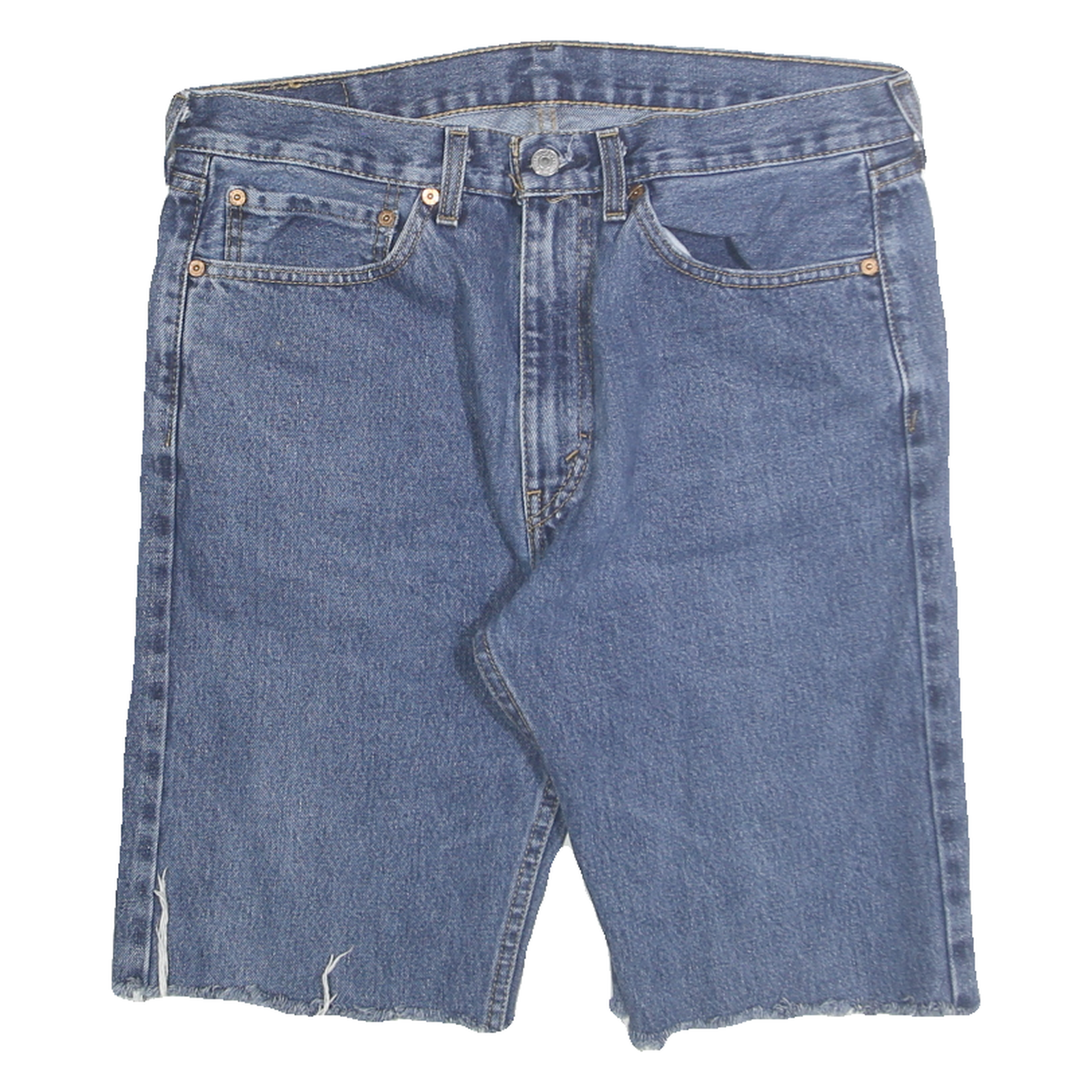 LEVI'S Mens Denim Blue Cut-Off Shorts L W34 Casual Cotton Blend