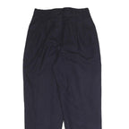 SAG HARBOR Womens Wool Blend Navy Relaxed Tapered Trousers W27 L28 Smart Office