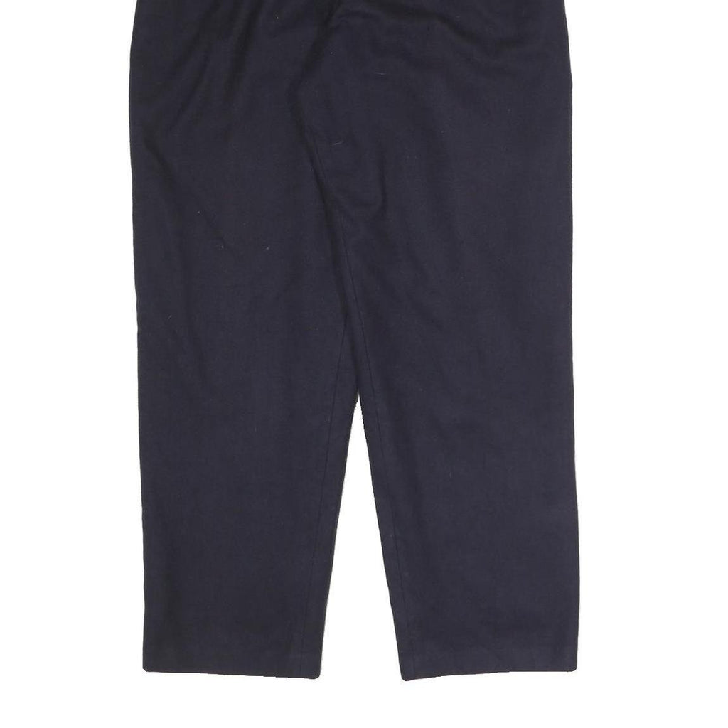 SAG HARBOR Womens Wool Blend Navy Relaxed Tapered Trousers W27 L28 Smart Office