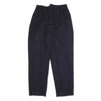SAG HARBOR Womens Wool Blend Navy Relaxed Tapered Trousers W27 L28 Smart Office