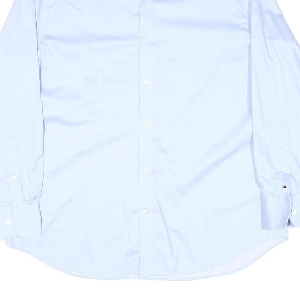 TOMMY HILFIGER Mens Blue Formal Shirt L Cotton Blend Long Sleeve Button Collar