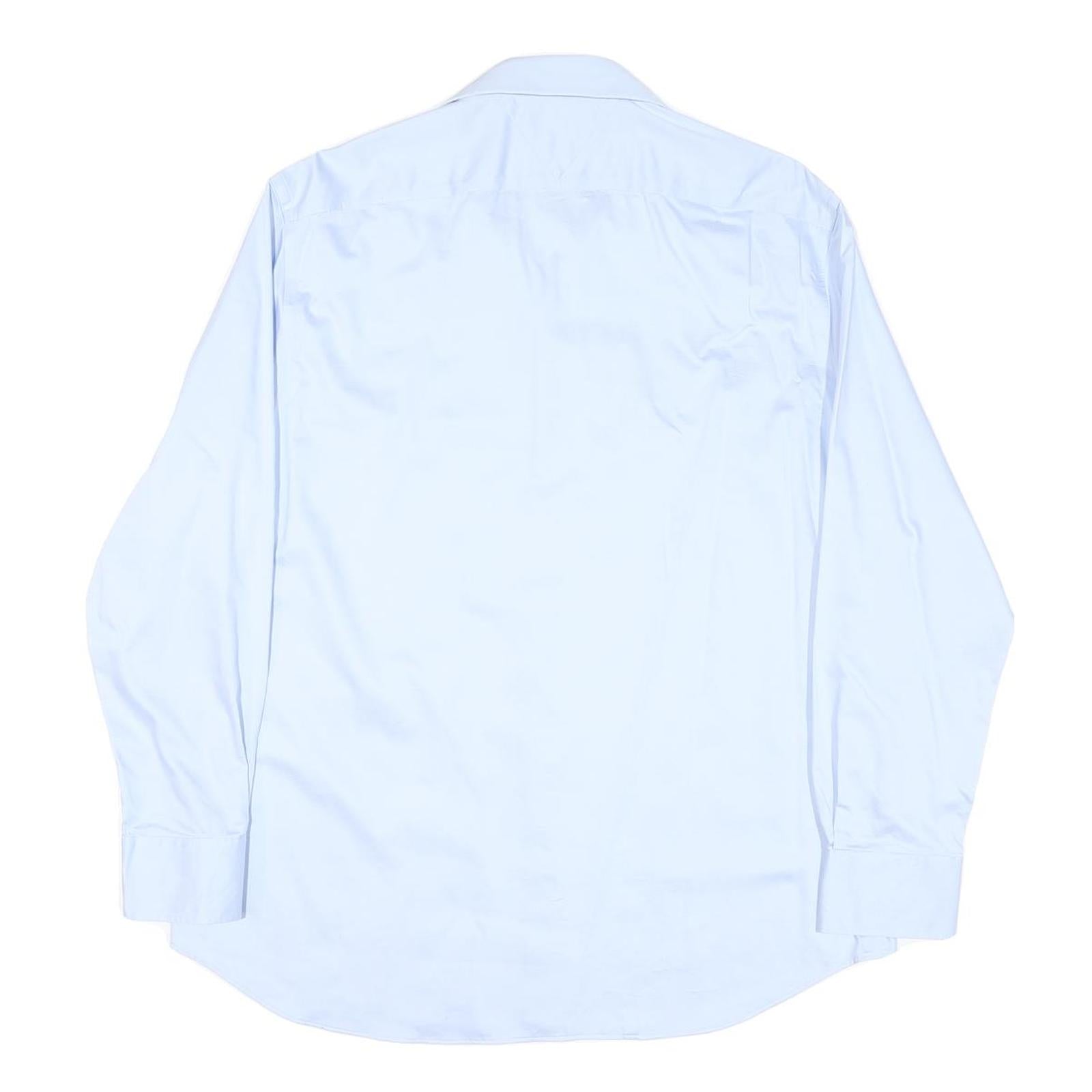 TOMMY HILFIGER Mens Blue Formal Shirt L Cotton Blend Long Sleeve Button Collar