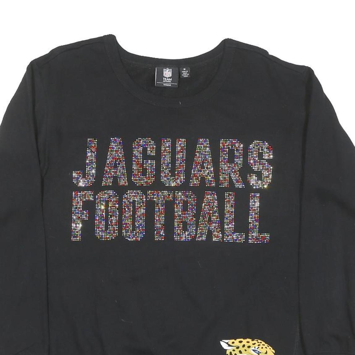 NFL Mens Black Jaguars Football Crew Neck M Cotton Blend Sweatshirt