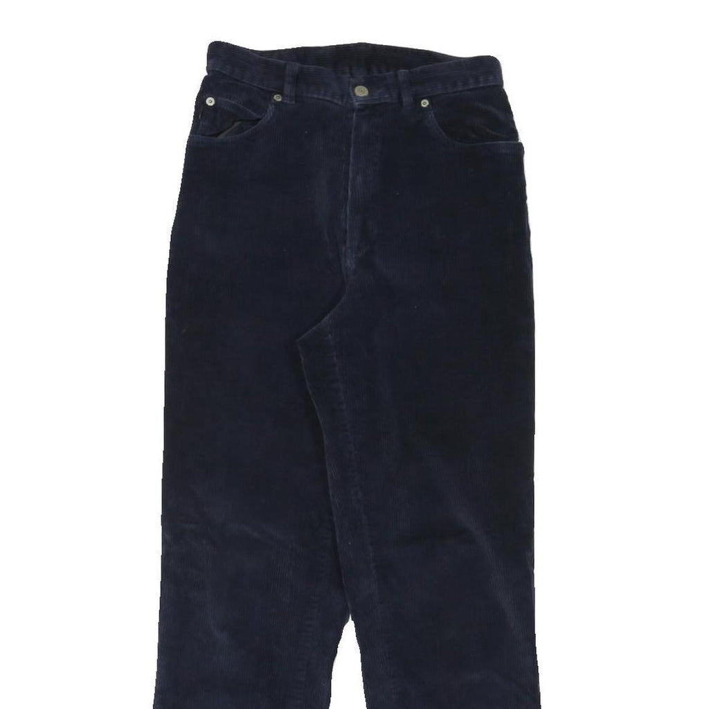 LAUREN RALPH LAUREN Womens Cotton Blend Navy Slim Straight Trousers W26 L29