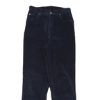 LAUREN RALPH LAUREN Womens Cotton Blend Navy Slim Straight Trousers W26 L29