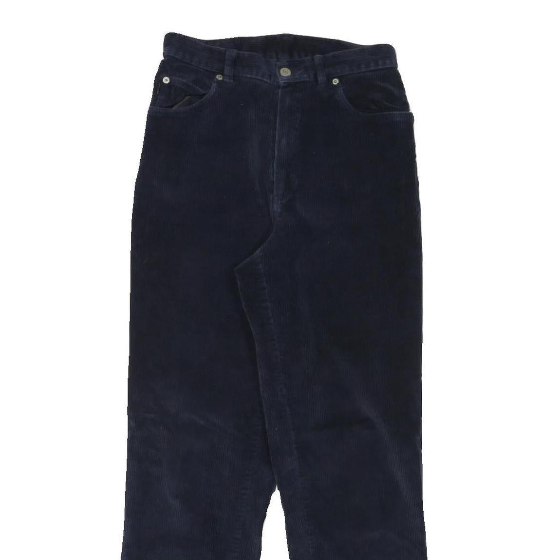 LAUREN RALPH LAUREN Womens Cotton Blend Navy Slim Straight Trousers W26 L29