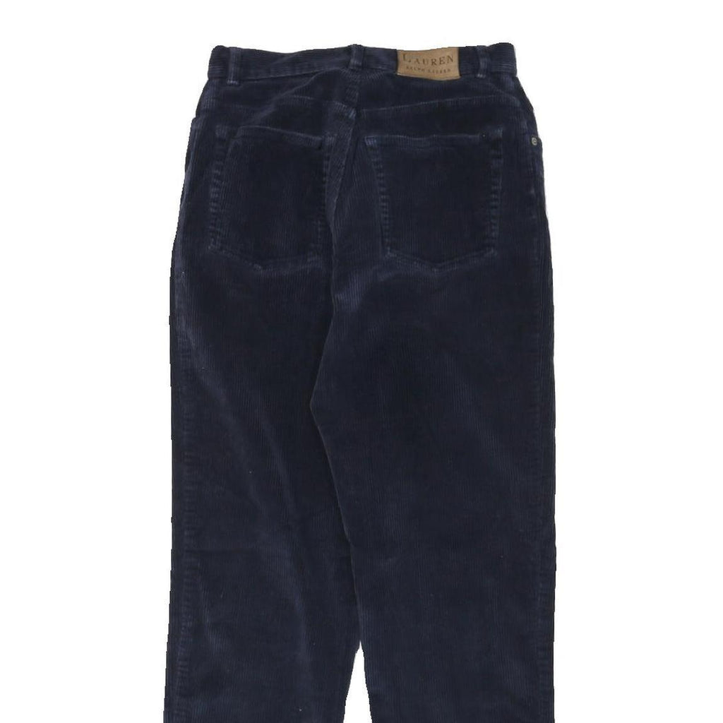 LAUREN RALPH LAUREN Womens Cotton Blend Navy Slim Straight Trousers W26 L29