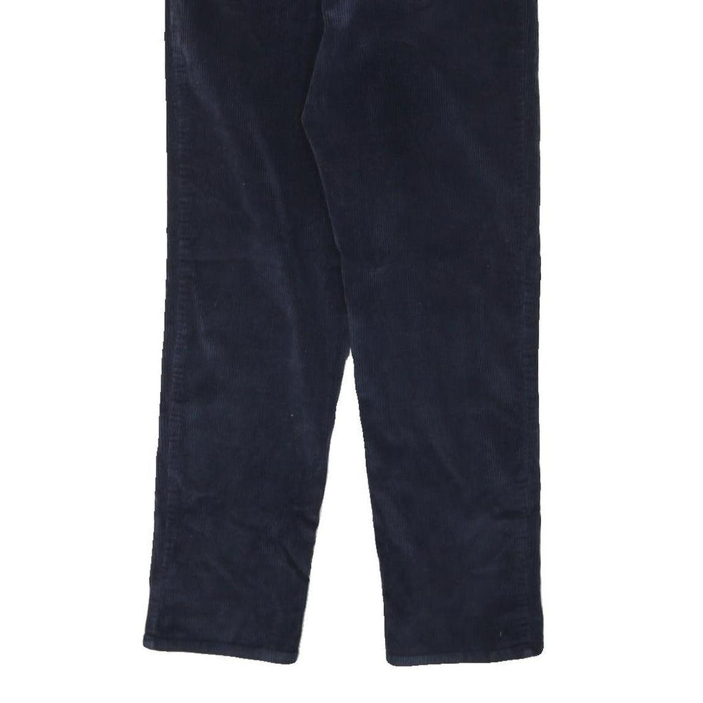 LAUREN RALPH LAUREN Womens Cotton Blend Navy Slim Straight Trousers W26 L29