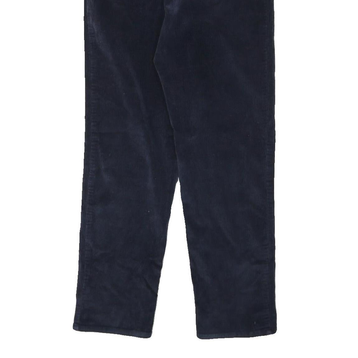 LAUREN RALPH LAUREN Womens Cotton Blend Navy Slim Straight Trousers W26 L29