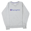 CHAMPION Mens Grey Crew Neck M Cotton Blend Pullover Sweatshirt Logo