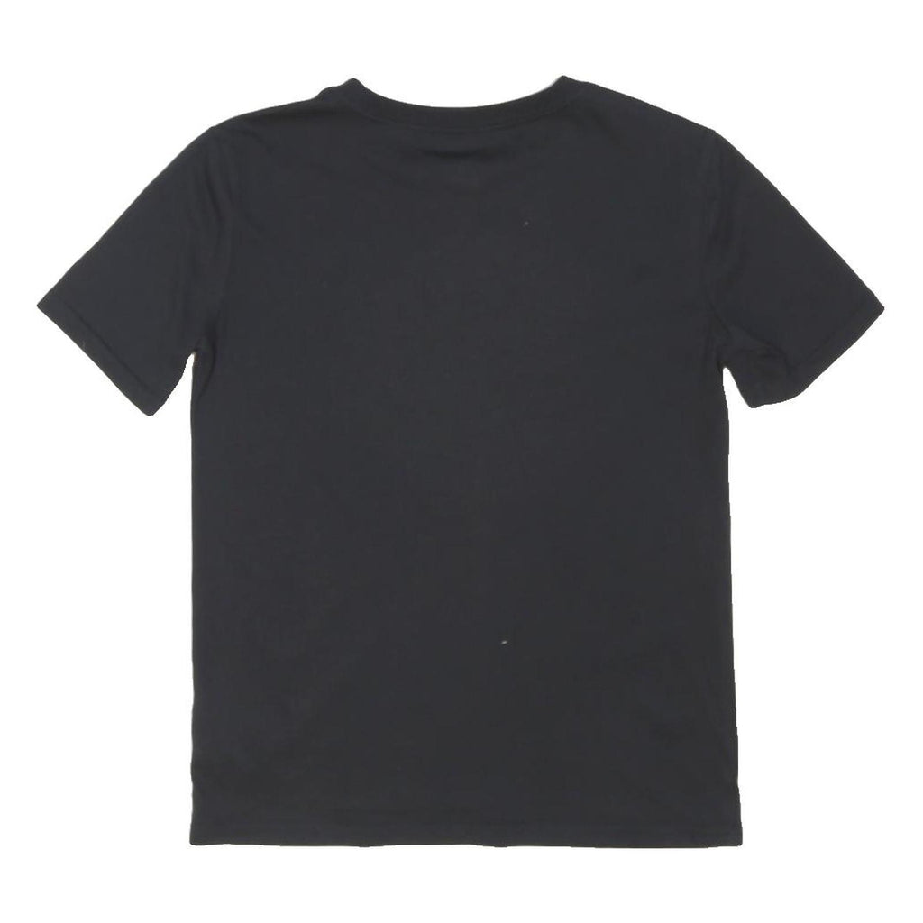 CHAMPION Boys Black Cotton Blend Classic T-Shirt 8Y Short Sleeve Crew Neck Logo