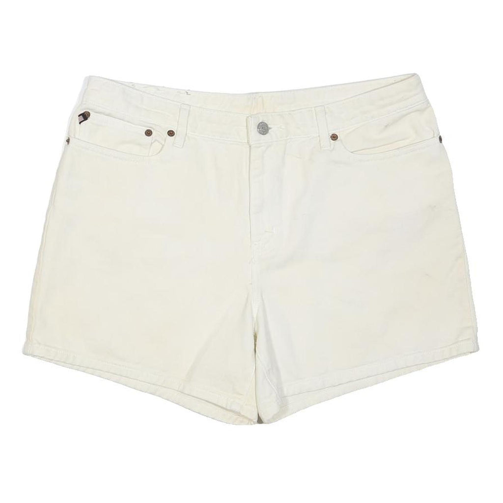 POLO RALPH LAUREN Womens Cream Cotton Blend Casual Shorts Size M W34 Stylish