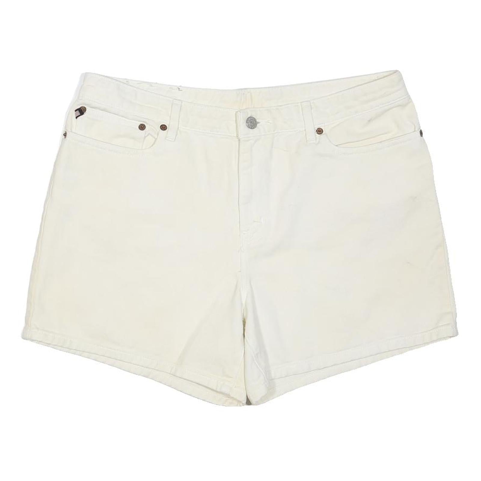 POLO RALPH LAUREN Womens Cream Cotton Blend Casual Shorts Size M W34 Stylish
