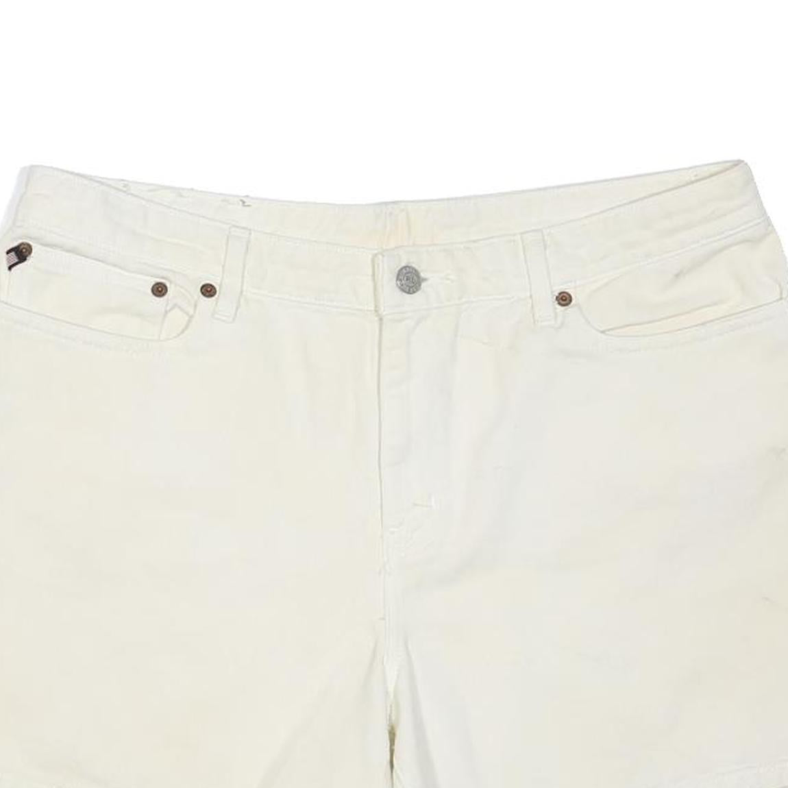 POLO RALPH LAUREN Womens Cream Cotton Blend Casual Shorts Size M W34 Stylish