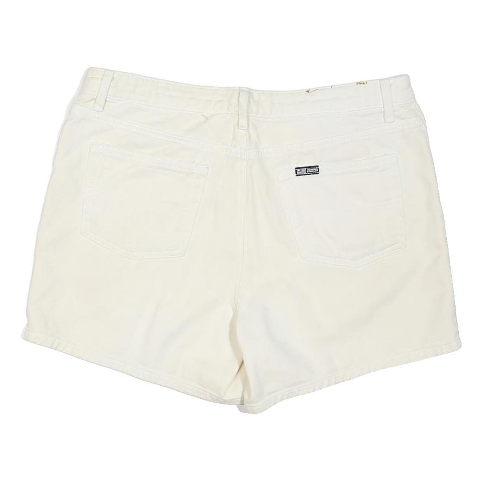 POLO RALPH LAUREN Womens Cream Cotton Blend Casual Shorts Size M W34 Stylish
