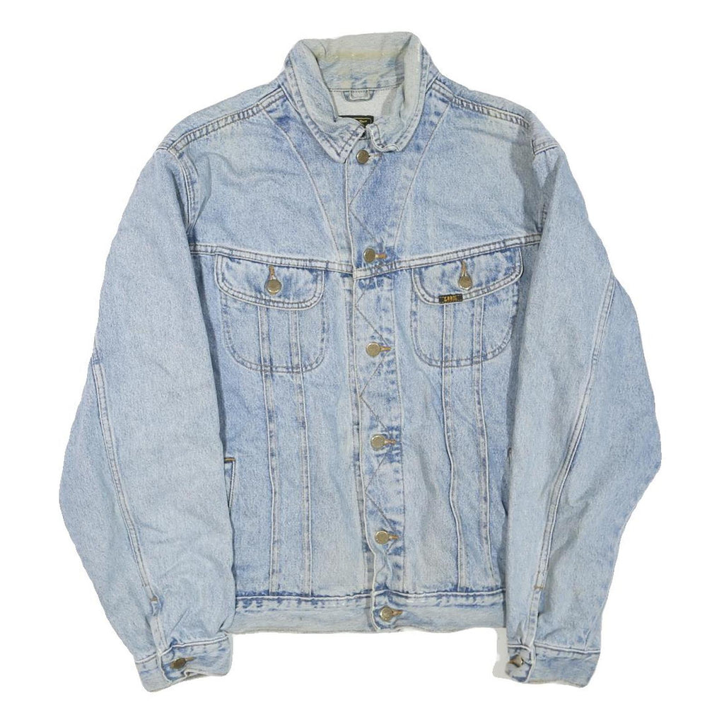 LEE Mens Blue Denim Button Jacket XL Cotton Blend Classic Vintage Style