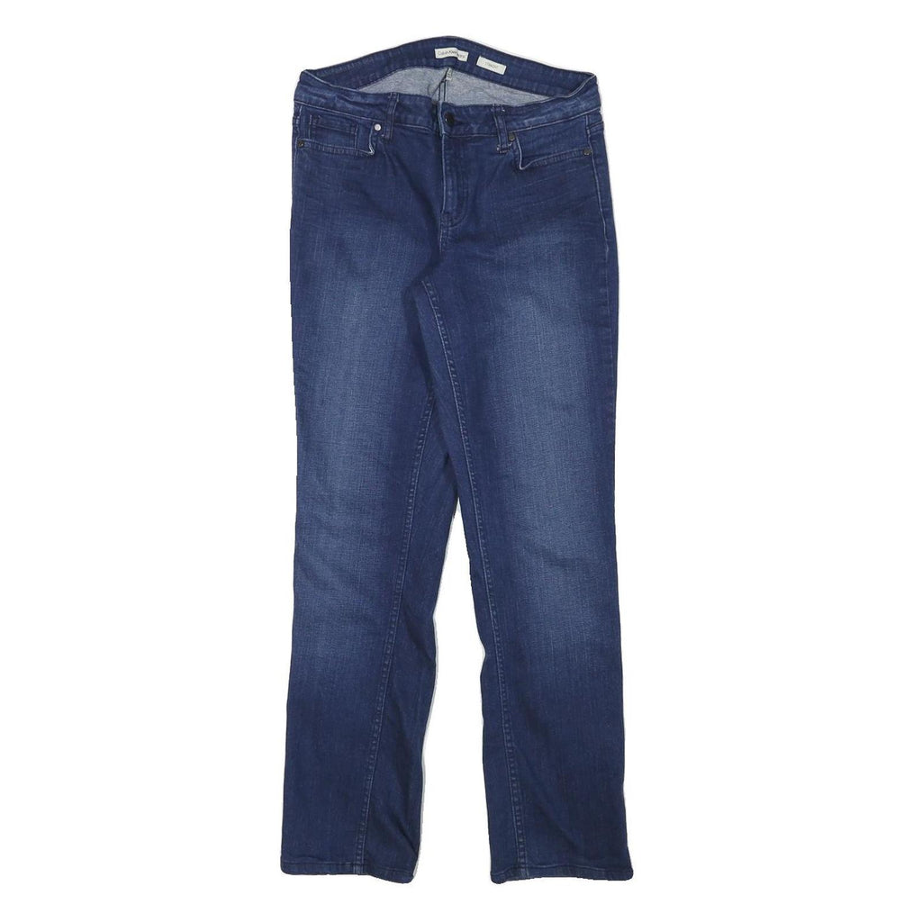 CALVIN KLEIN Womens Jeans Blue Regular Straight Denim W28 L29 Stylish Comfort