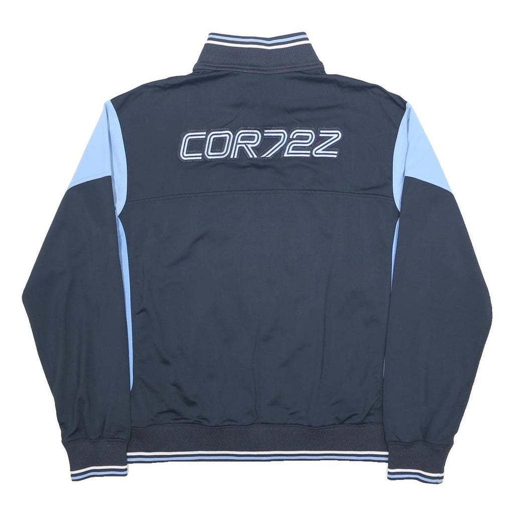 NIKE Mens Navy & Light Blue Track Jacket L Polyester Zip Contrast Stripe COR72Z