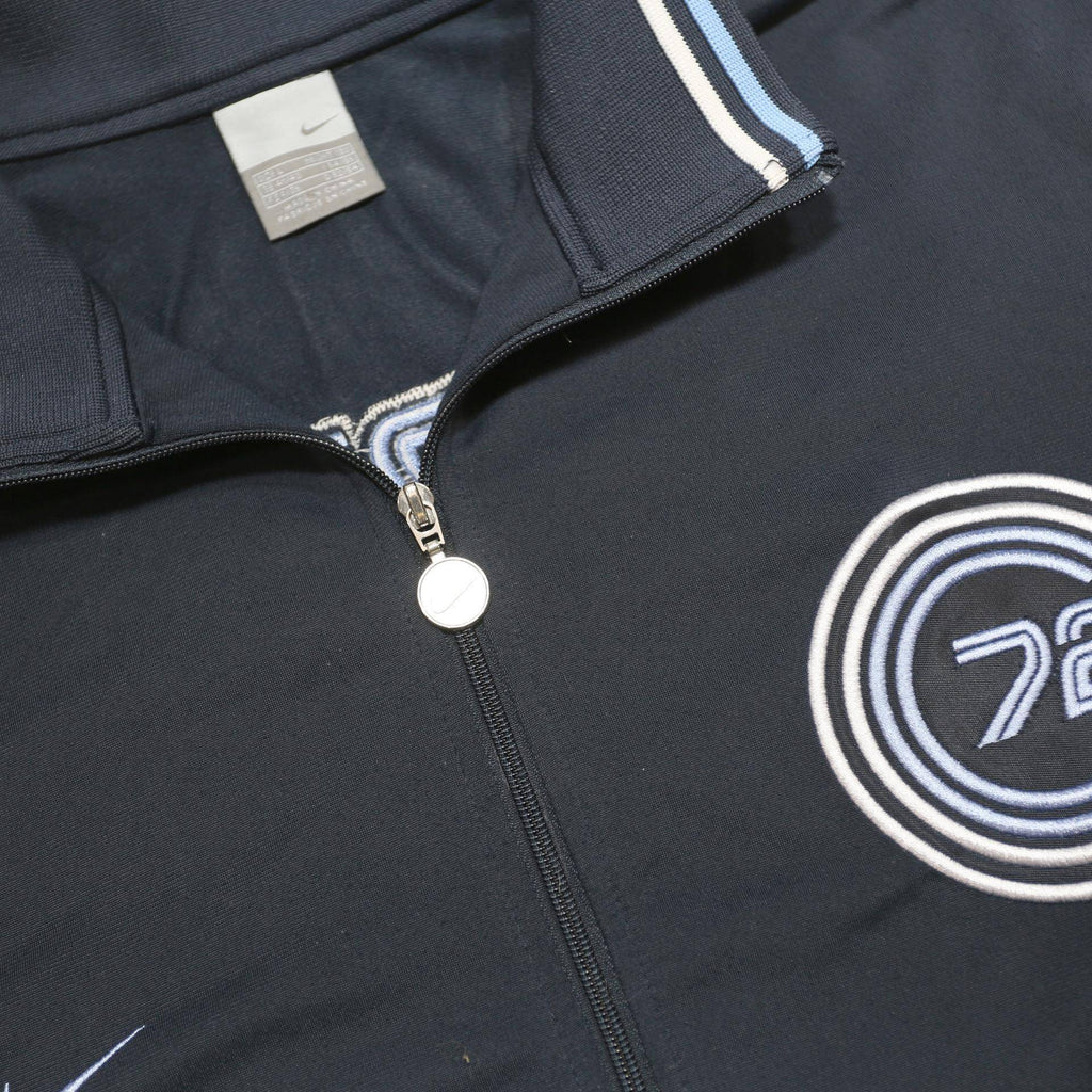 NIKE Mens Navy & Light Blue Track Jacket L Polyester Zip Contrast Stripe COR72Z