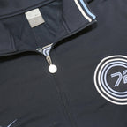 NIKE Mens Navy & Light Blue Track Jacket L Polyester Zip Contrast Stripe COR72Z