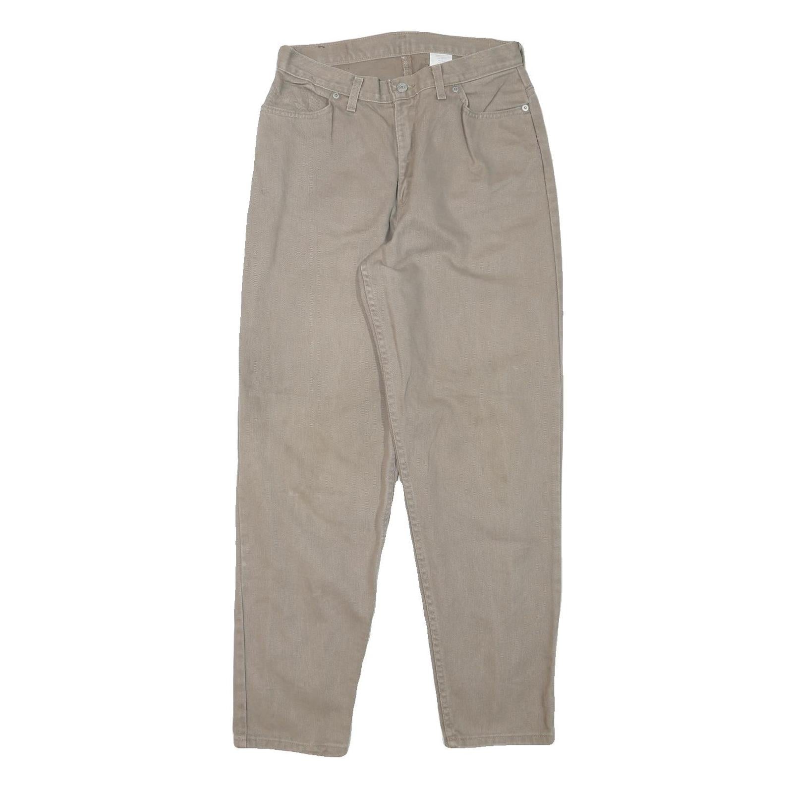 FADED GLORY Womens Jeans Beige Relaxed Straight Denim W28 L30 Classic Casual