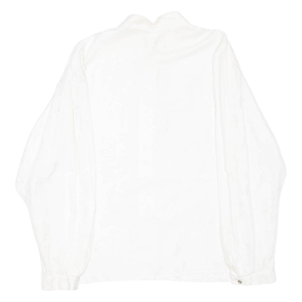 Womens Shirt White Floral Long Sleeve XL