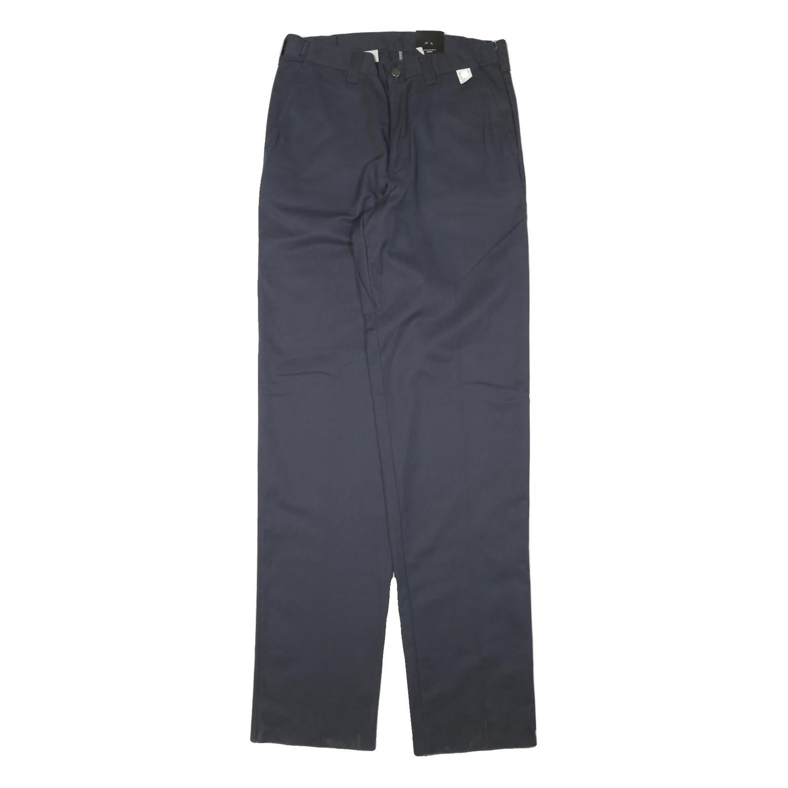 DICKIES Mens Cotton Blend Navy Regular Straight Trousers W31 L39 Workwear