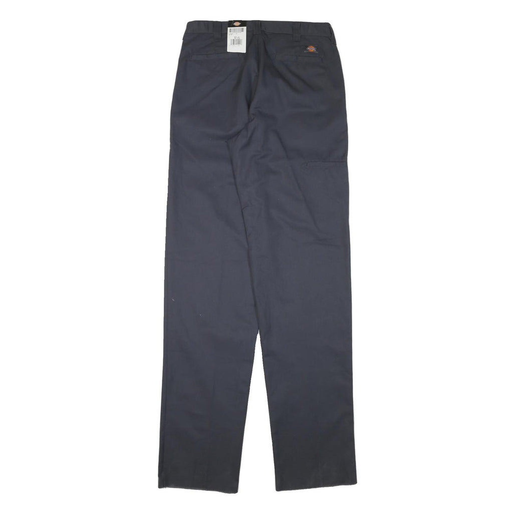 DICKIES Mens Cotton Blend Navy Regular Straight Trousers W31 L39 Workwear