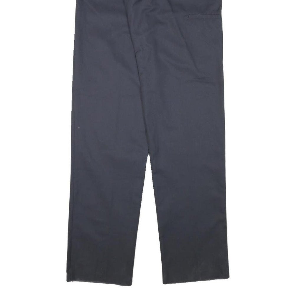 DICKIES Mens Cotton Blend Navy Regular Straight Trousers W31 L39 Workwear
