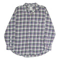 CHAPS Mens Green & Purple Check Shirt L Cotton Flannel Button Collar Long Sleeve