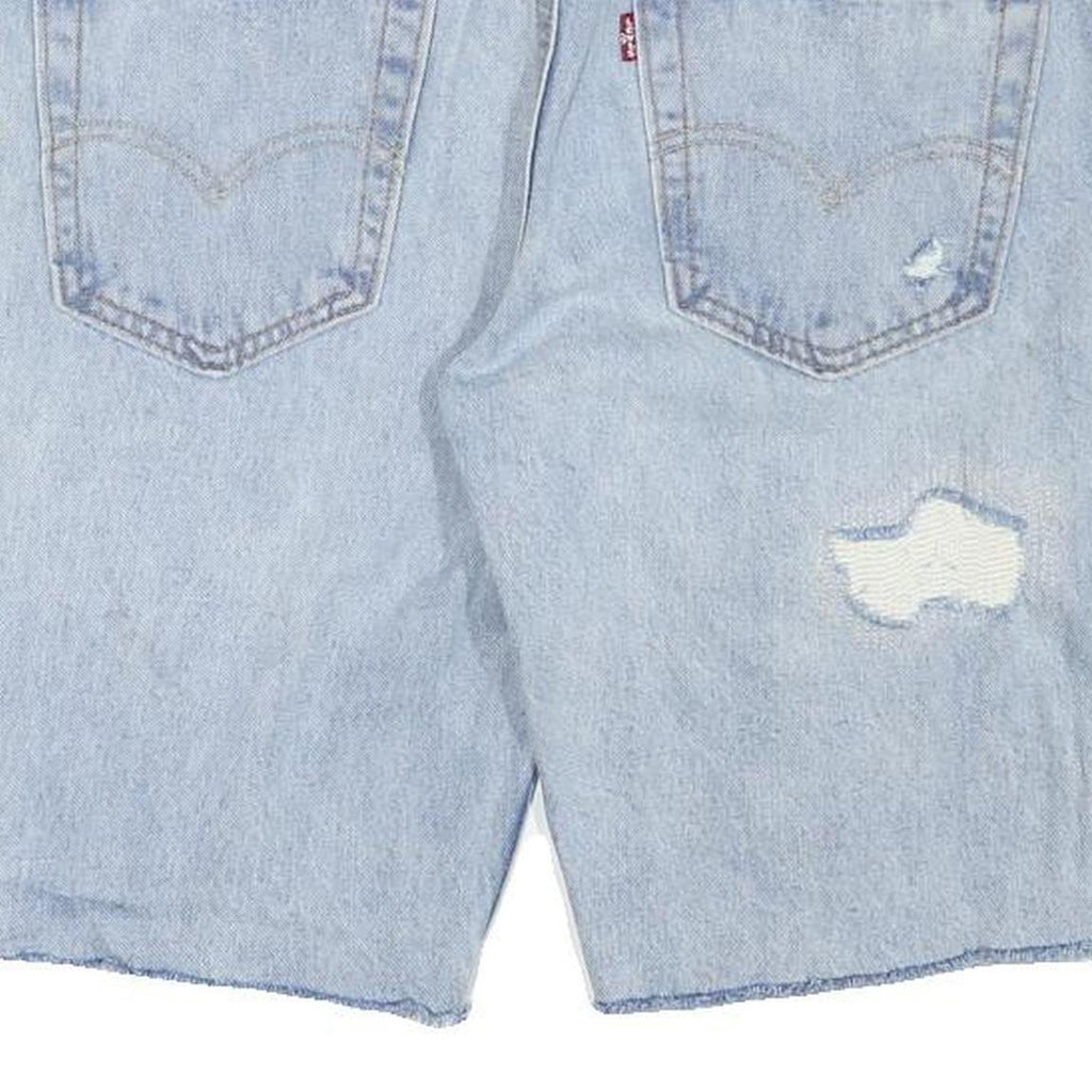 LEVI'S Womens Denim Blue Distressed Shorts M W32 Casual Cotton Blend